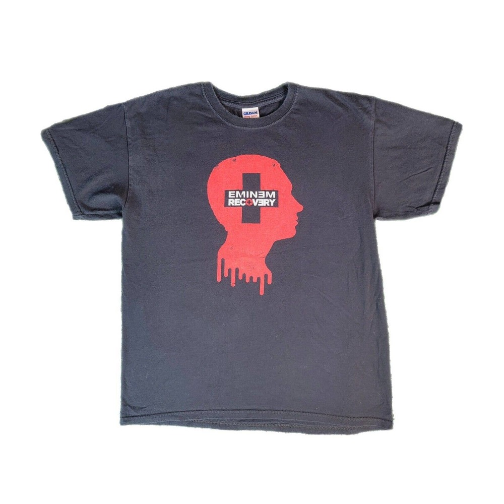 Eminem Recovery Album T Shirt Logo Slim Shady Rap Tee Size Large Hip Hop